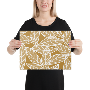 White Leaves on Gold | Canvas