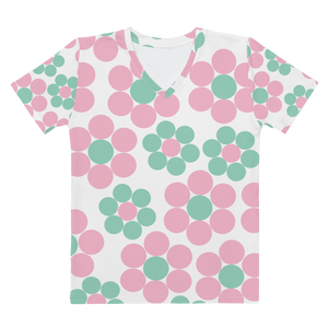 Happy Pastel Flowers | Women's V-Neck