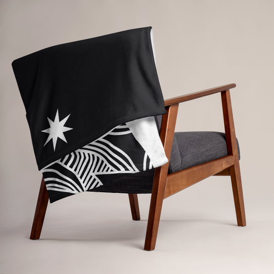 Stars and Trees Black | Throw Blanket
