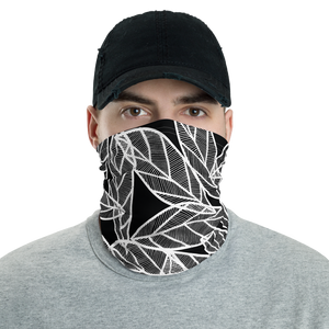 White Leaves on Black | Neck Gaiter