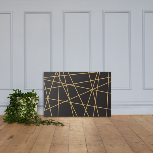 Golden Ornament Lines | Canvas