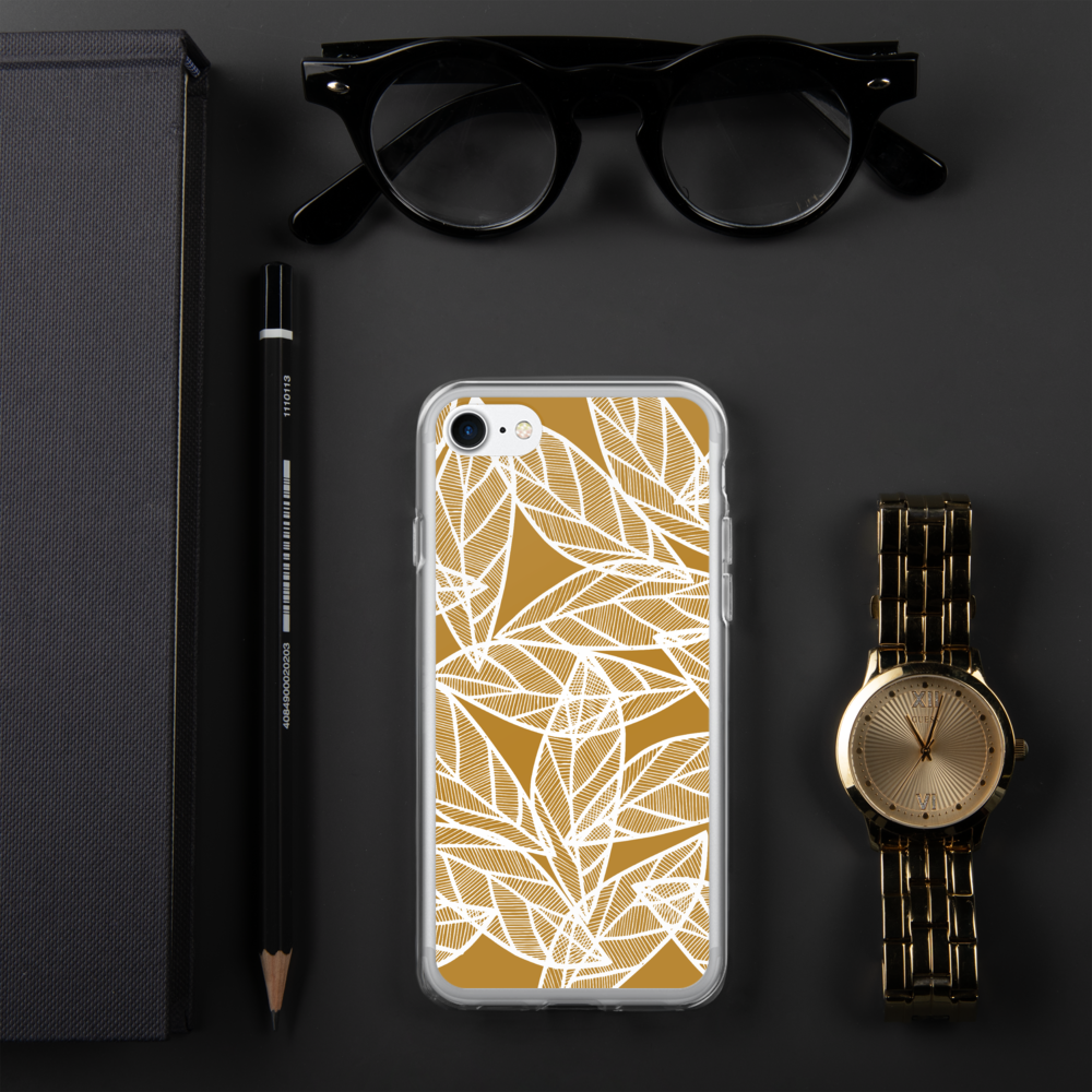 White Leaves on Gold | iPhone Case