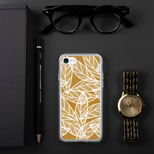 White Leaves on Gold | iPhone Case