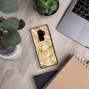 White Leaves on Gold | Samsung Case