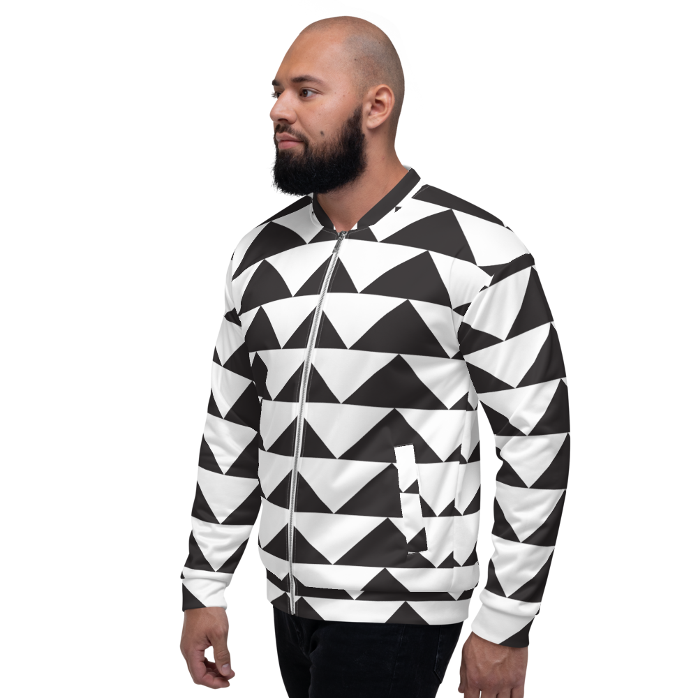 Black and White Triangles | Bomber Jacket