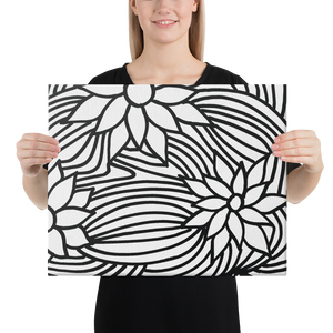 Black And White Flower Ornament | Canvas