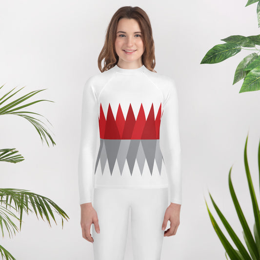 Red Gray Christmas | Youth Rash Guard