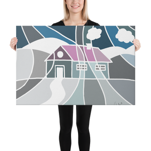 Pastel Winter House | Canvas