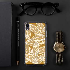 White Leaves on Gold | iPhone Case