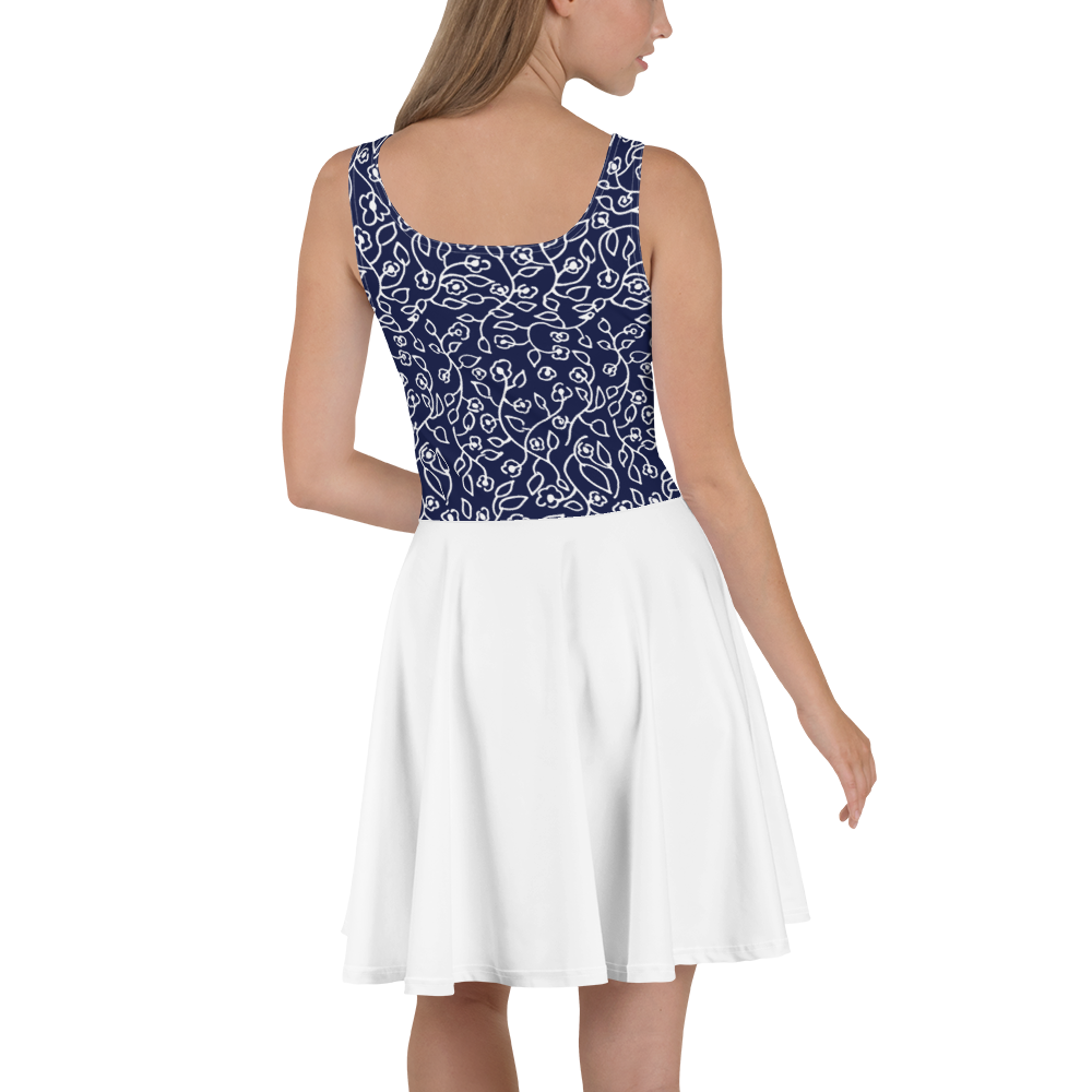 White Small Flowers | Skater Dress