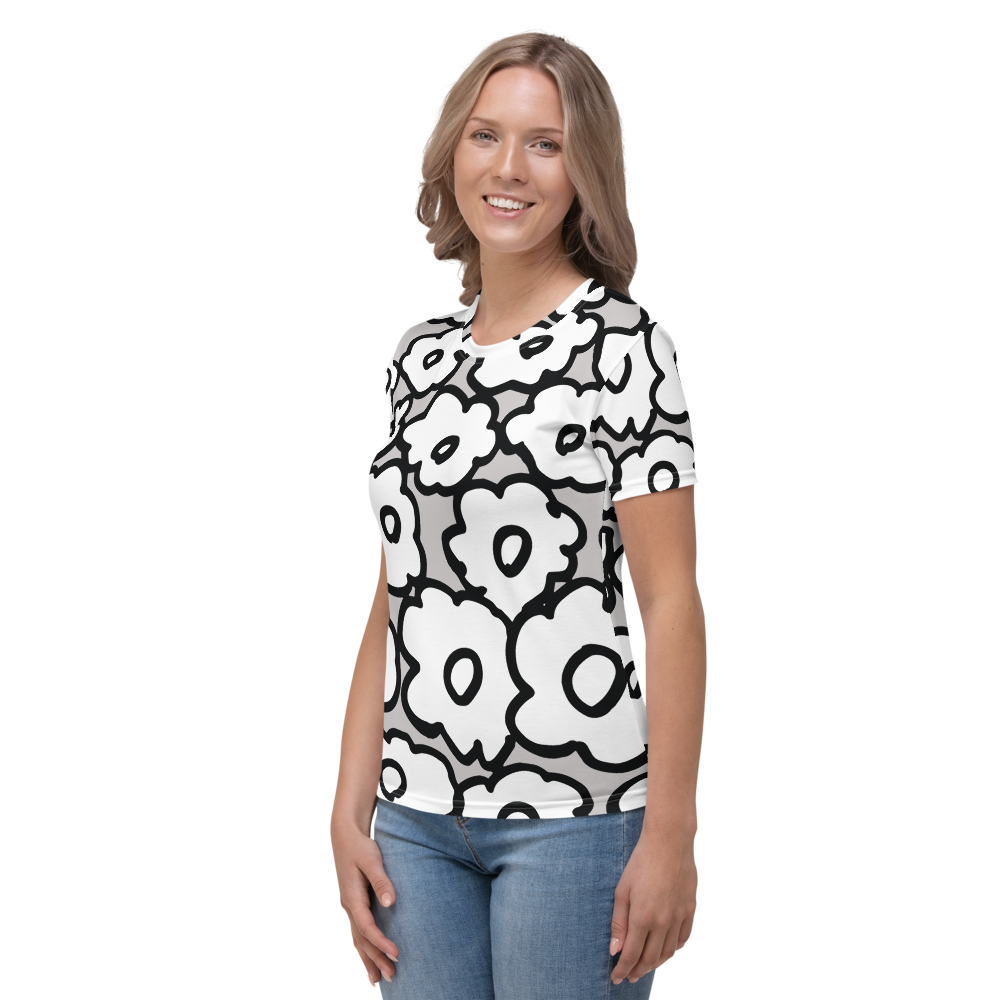 Happy White Flowers | Women's T-Shirt