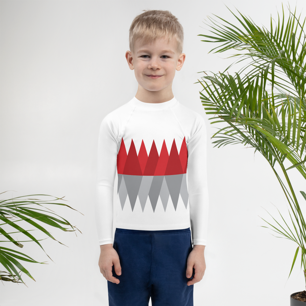 Red Gray Christmas | Kids Rash Guard