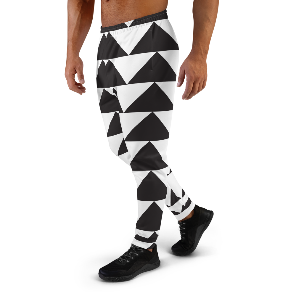 Black and White Triangles | Men's Joggers
