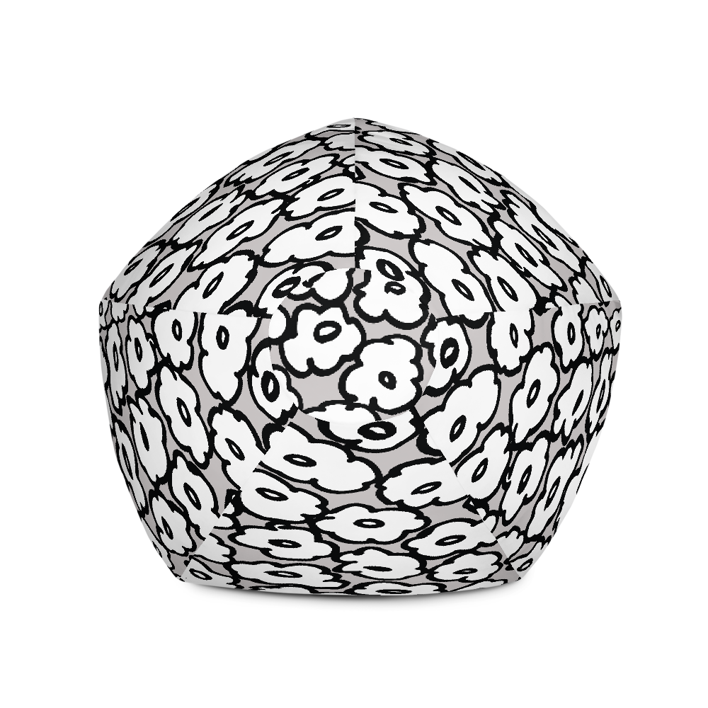 Happy White Flowers | Bean Bag Chair