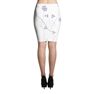 Purple Small Flowers | Pencil Skirt