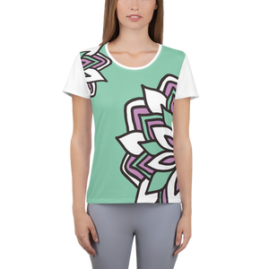Smiling Flowers | Women's Athletic T-Shirt