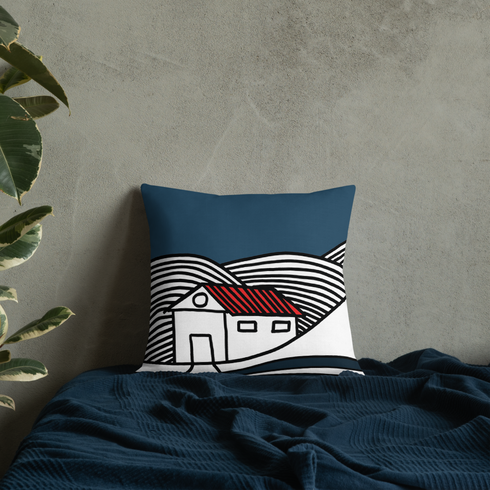 House in Snow | Pillow