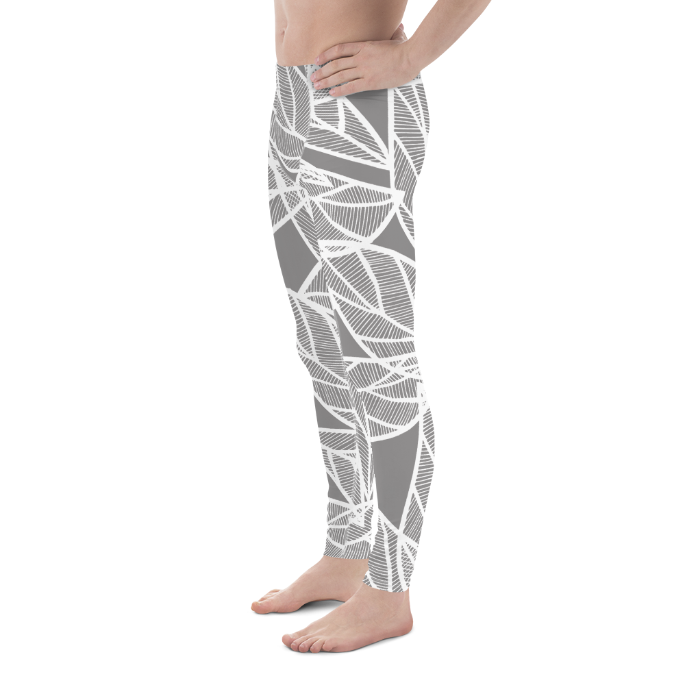 Messy White Leaves | Men's Leggings