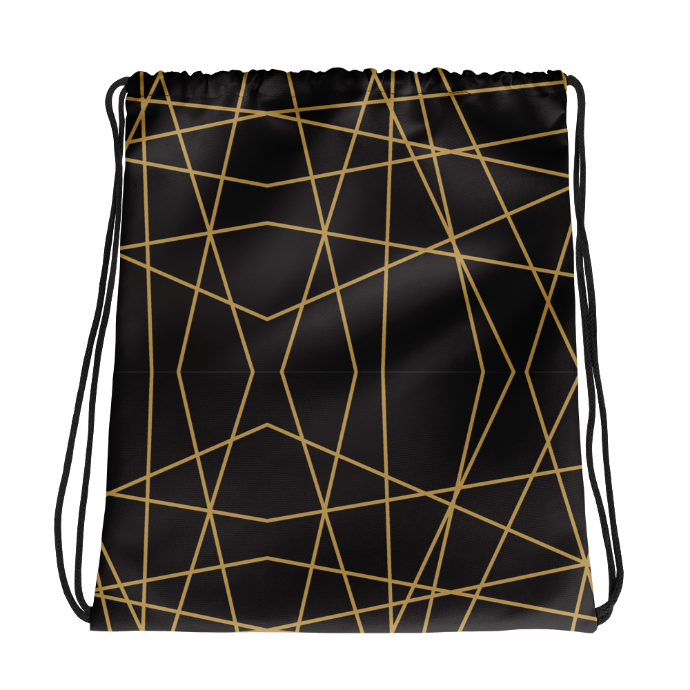 Golden Ornament Lines | Drawstring Bag