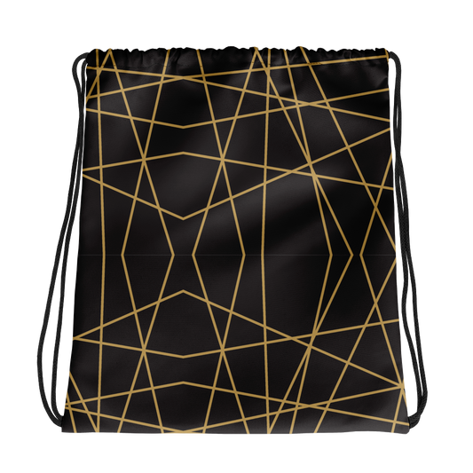 Golden Ornament Lines | Drawstring Bag