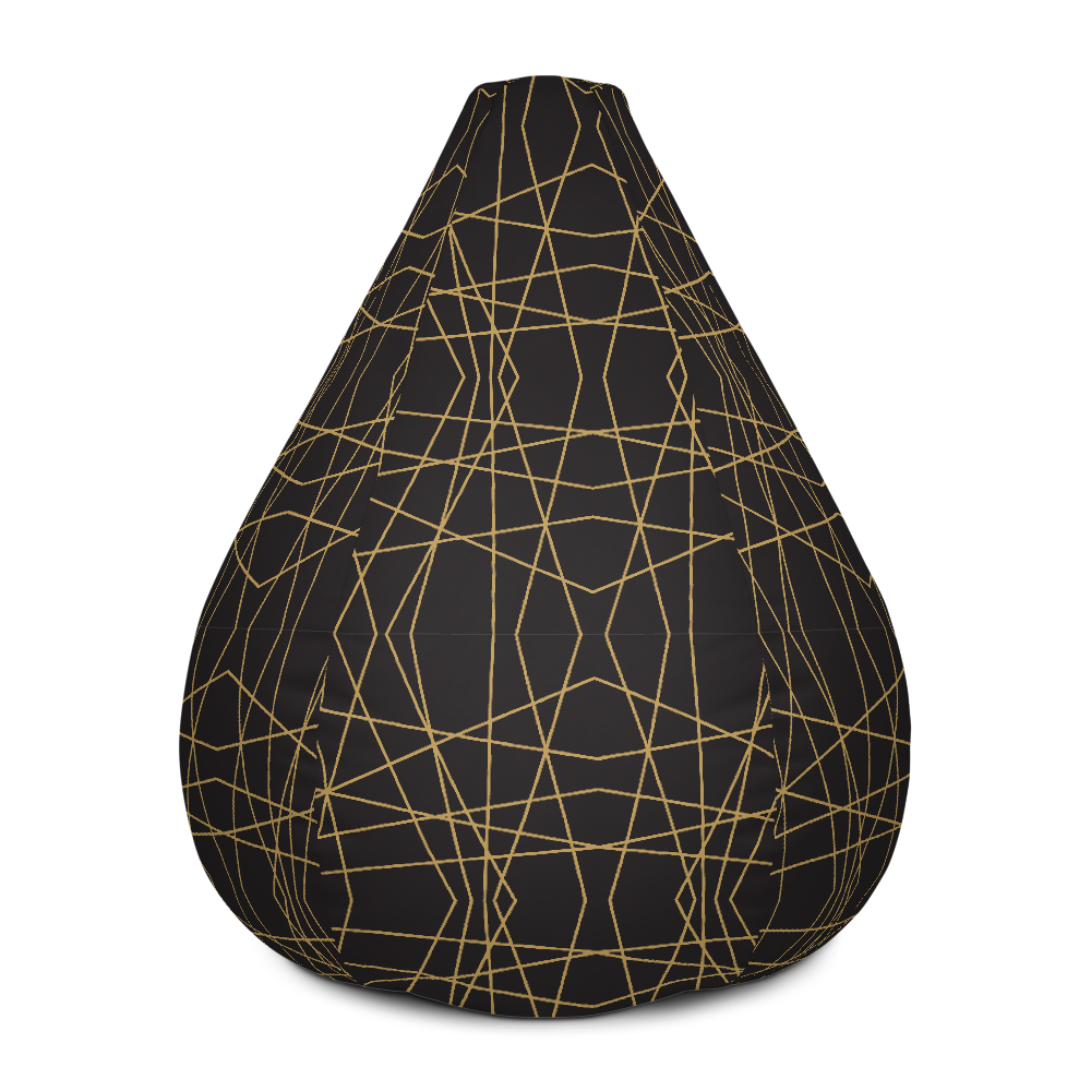 Golden Ornament Lines | Bean Bag Chair