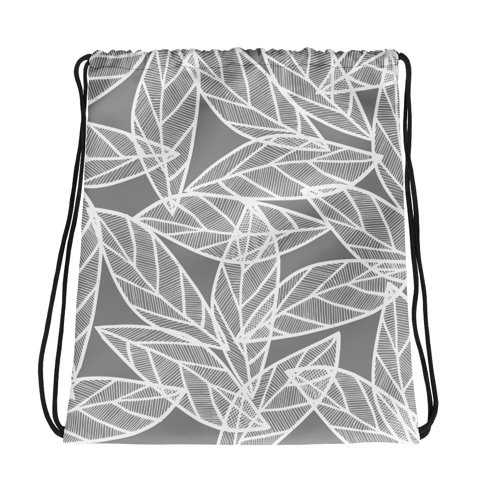 Messy White Leaves | Drawstring Bag