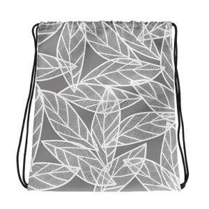 Messy White Leaves | Drawstring Bag