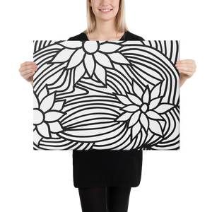Black And White Flower Ornament | Canvas