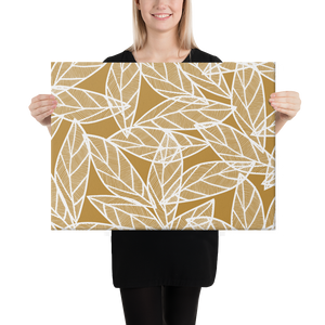 White Leaves on Gold | Canvas