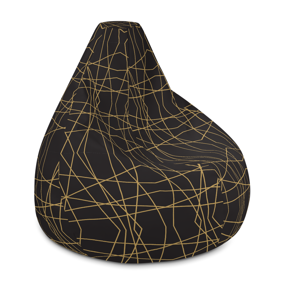 Golden Ornament Lines | Bean Bag Chair