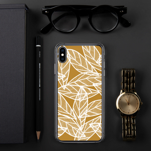 White Leaves on Gold | iPhone Case