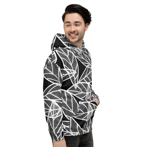 White Leaves on Black | Hoodie