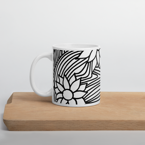 Black And White Flower Ornament | Mug