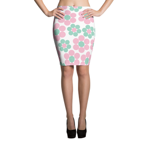 Happy Pastel Flowers | Pencil Skirt