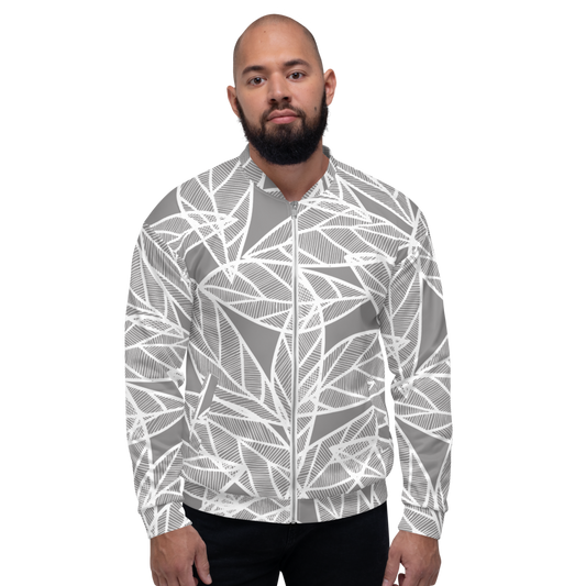 Messy White Leaves | Bomber Jacket