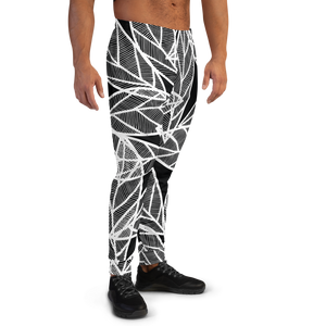 White Leaves on Black | Men's Joggers