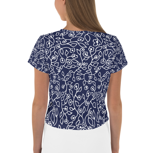 White Small Flowers | Crop Tee