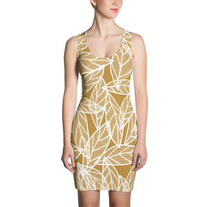 White Leaves on Gold | Dress