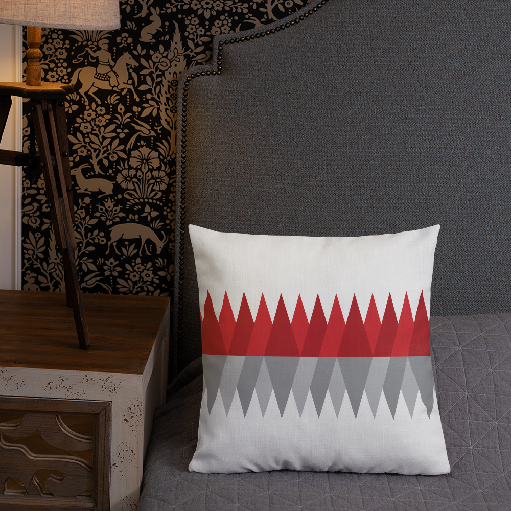Red Gray Christmas | Pillow