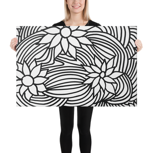 Black And White Flower Ornament | Canvas