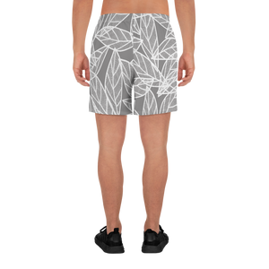 Messy White Leaves | Men's Athletic Long Shorts