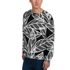 White Leaves on Black | Sweatshirt