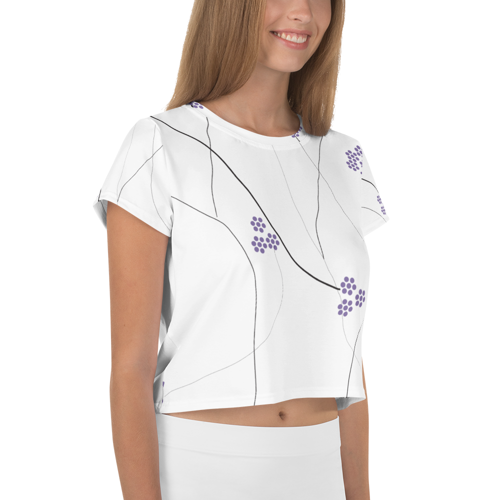 Purple Small Flowers | Crop Tee