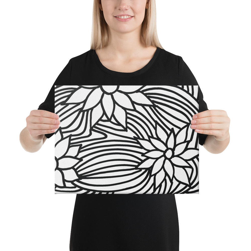 Black And White Flower Ornament | Canvas