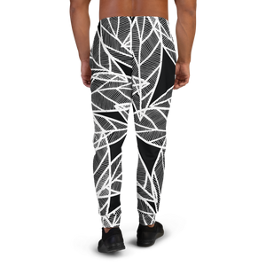 White Leaves on Black | Men's Joggers