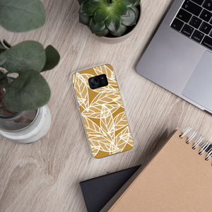 White Leaves on Gold | Samsung Case