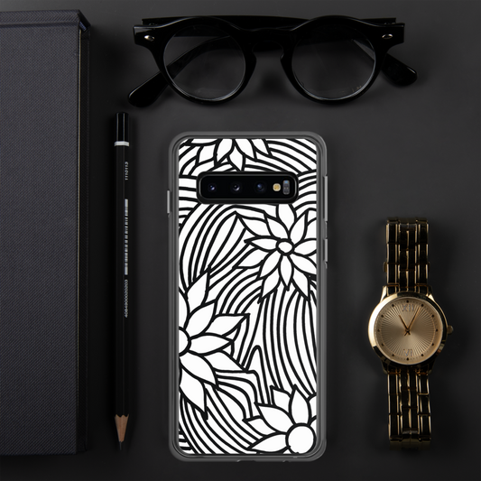 Black And White Flower Ornament | Samsung Case
