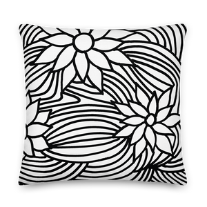 Black And White Flower Ornament | Pillow