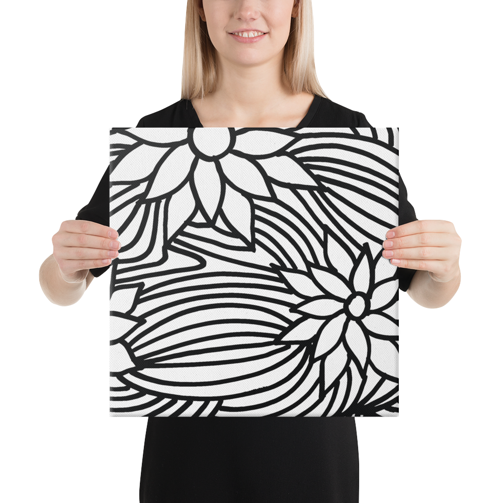 Black And White Flower Ornament | Canvas