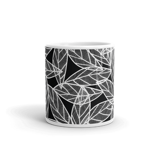 White Leaves on Black | Mug